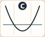 A U-shaped curve crosses zero twice, with its lowest point below zero.