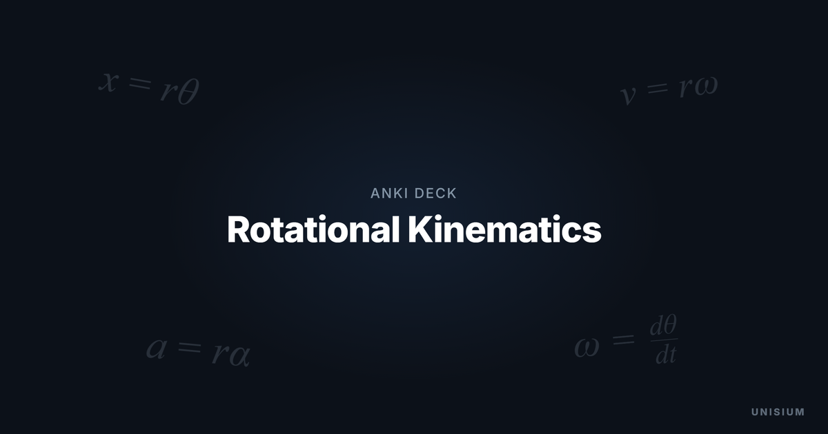 Rotational Kinematics Anki Deck (Physics) deck cover