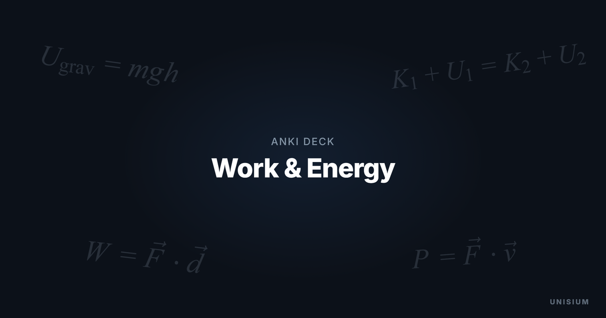 Work & Energy Anki Deck (Physics) deck cover